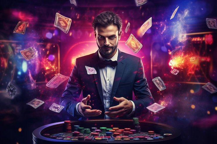 Dealer Sakong situs 62 membagikan kartu di studio live